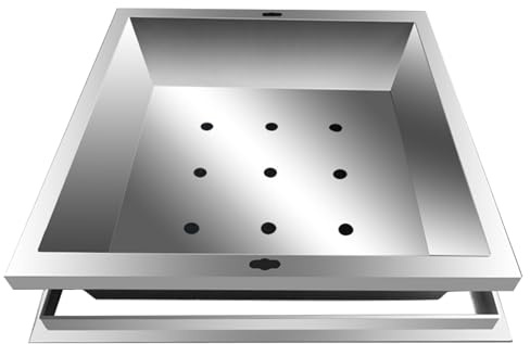 Grille de drainage d'extérieur carrée en acier inoxydable 304 pour pelouse et aménagement paysager, couverture de puits de 61 cm pour plantation d'herbe et résistante aux intempéries