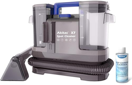 Akitas X7 600W Lavatappeti e Divani Lava e Asciuga, 14kPa Potente Aspirazione, Lava Tappezzeria per Auto, Moquette, Materassi, Serbatoio Doppio, Spazzola Autopulente