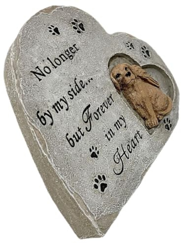 GANAZONO Pierre Commémorative Cœur pour Chien Résine Ornement de Jardin Résistant à Usure Souvenir Personnalisé pour Animaux Commémoratif pour Propriétaires Deuil Statue pour Chien Disparu