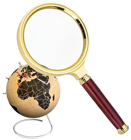 Loupe vintage – Poignée en bois synthétique, visionneuse compacte de 60 mm, mise au point optique améliorée, outil à main pour inspecter les impressions fines, lecture de cartes, examen des pièces de