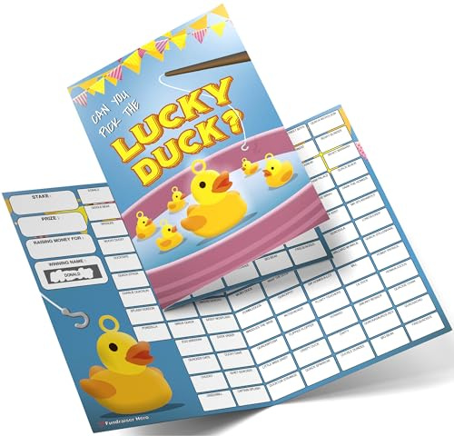 Fundraiser Hero Lucky Duck Fundraising Scratch Card A4 Size - 100 Names - Double Sided 330gsm Card