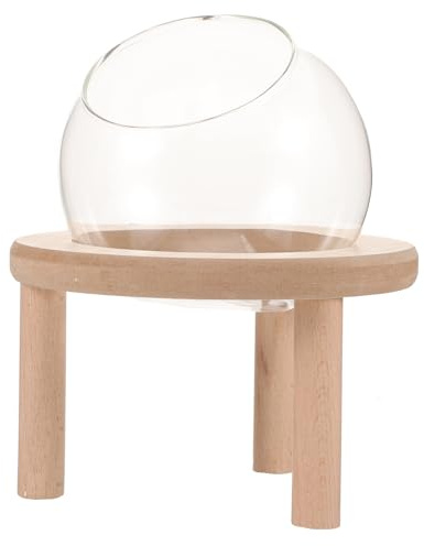 DOITOOL Sandbadewanne zur Vermeidung von Sandverlust aus Glas mit Holzboden Hamster Leichte Sandbadebox für Zwerghamster und Kleintiere im Heim und Zoofachhandel