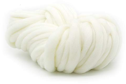Lana Gorda Para Tejer Las Manos, Hilo Super Coars Special MANUAL ESPECIAL DIY WOVEN Bufanda de alambre Línea tapicería(Cream white)