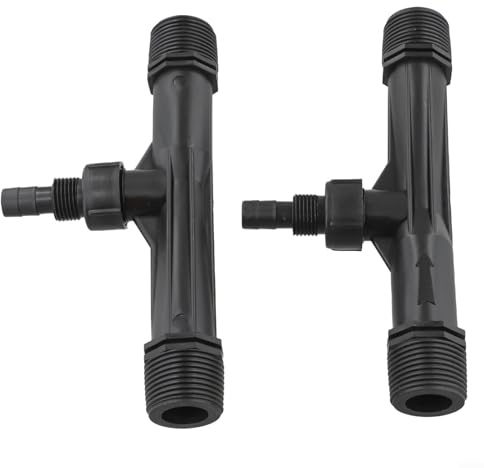 2 iniettori Venturi per fertilizzante per irrigazione da 2,5 cm, per giardino agricolo, compatibile con raccordi da 2,5 cm, plastica resistente alle sostanze chimiche, installazione senza attrezzi