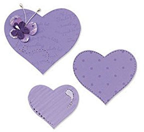 Sizzix Bigz Fustella in Acciaio per Taglio di Materiali Spessi - Forme Multiple - Cuori