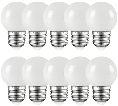 HUAMu E27 milchig-weißes Golflicht LED kleine Edison-Schraubenfarbenlampe 2W, Energiesparlampe 20W Glühlampenäquivalent, geeignet für Terrassenparty-Atmosphäre-Birne AC220-240V, 10 Packungen…