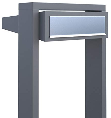 Standbriefkasten, Design Briefkasten Stairs Grau Metallic/Edelstahl - Bravios