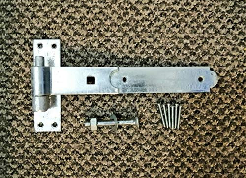 Infinity Decor Gekröpfte oder gerade robuste Haken- und Band-Torscharniere – verzinktes Zink (5 x 25,4 cm Haken- und Bandscharnier)