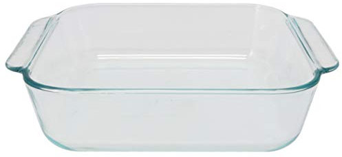 Pyrex 222 Pirofila quadrata in vetro trasparente Made in USA