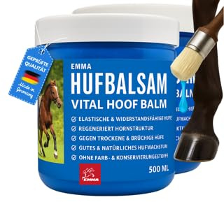 Huffett Pferd mit Walnussöl 2x500ml Hufpflege Pferde gegen trockene rissige Hufe I Hufbalsam stärkt Hufhorn Strahl I Anti-Strahlfäule Mittel I Huf Fett Pferd mit Pinsel auftragen I Huföl Alternative