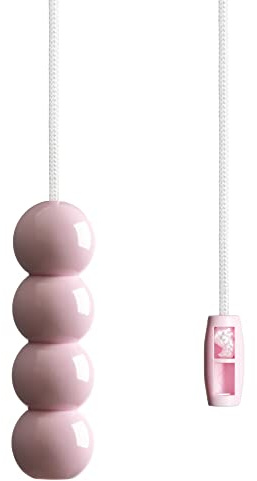 Light Pull Cord with Bead Style Handle in a choice of White, Blue and Pink. With Ice White Cord. (Soft Pink)