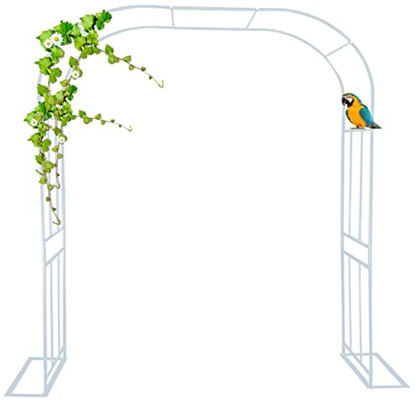 Torbogen Rosenbogen aus Metall Stabil, Rankgitter Gartenbogen Rankbogen Rankhilfe Spalier, Verzinkt Rosengestell für Rose Kletterpflanzen, Schwarz, Weiß, Wetterfest, Breite 120cm 180cm 240cm