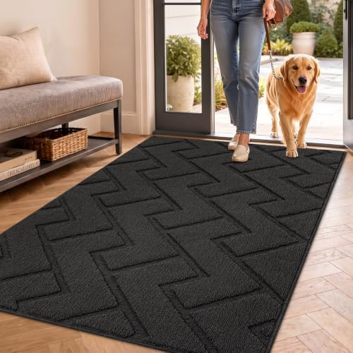 Biscpro Fußmatte Schmutzfangmatte 90x150cm Innen und Außen, Waschbar Fussmatte, Wasserdicht Türmatte, Rutschfester Schmutzfänger Teppich für Eingang, Haustür, Patio, Flur, Garten