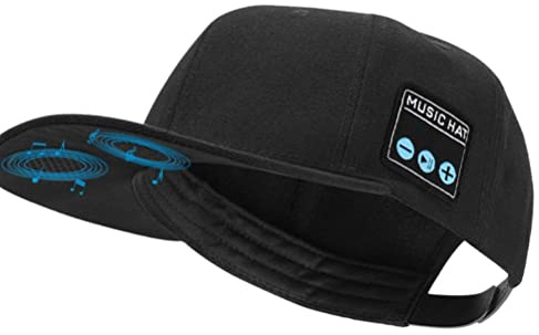 Edinber Hatt Bluetooth med högtalare, Musical 5.0 Wireless Smart Speaker Baseball Cap, Skateboard Löpmössa för män Kvinnor Outdoor Sports Fitness