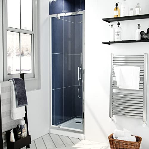 Nes Home Jupiter 700mm Modern Pivot Shower Door Enclosure Screen Safety Glass