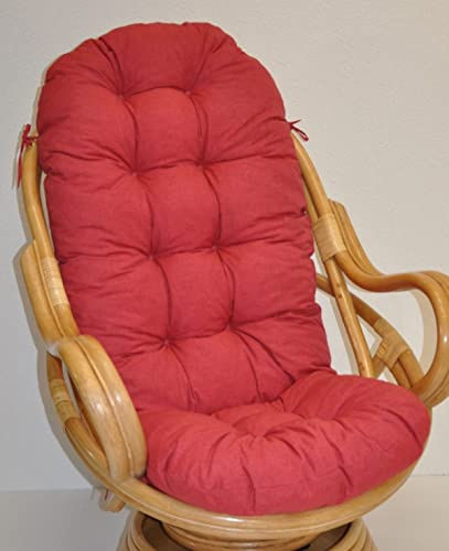 Rattani Polster für Schaukelstuhl, Ersatzpolster Schaukelstuhl/Drehsessel L 135 cm, Colore Rosso (rot)