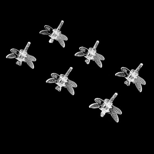 100st Trädgårdsredskap Stam, Dragonfly Plant Clips Orchid Clips Clips Växa Upprätt Orkidé Plast Mini Stjälkar Blomma Transparent (Transparent Vit)