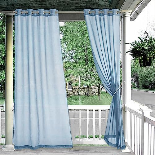 BESTORI Outdoor Vorhang Wetterfest Transparent Outdoor Gardinen Wasserdicht Vorhänge mit Ösen 1 Stück Sichtschutz Outdoor Pavillon Vorhänge für Garten Terrasse Veranda Balkon