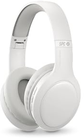 SPC Heron Studio – Casque Bluetooth sans Fil avec autonomie de 30h, Double Connexion simultanée, Microphone intégré, Prise aux-in, et Pliable, Couleur Blanc