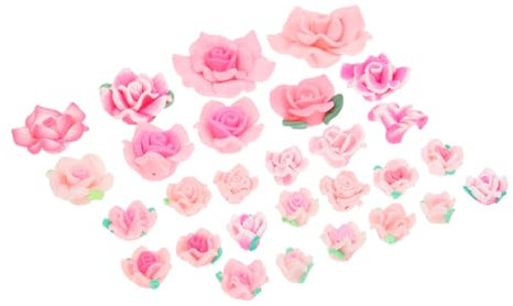 Abaodam 28stücke Teiliges Polymer Clay Blumen Charms Für Handyhüllen Dekorative Blütenapplikationen Geruchlos Sicher Für Schmuck Und Bastelprojekte