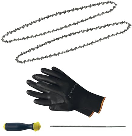 Kettensäge Zubehör - 2x Sägekette 45cm DT20688-QZ Ersatzkette + Feilenheft mit Feile 4mm