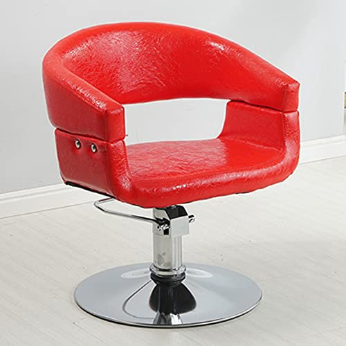 VisEnt Hydraulischer Stuhl für Unternehmen oder Zuhause, Friseurstuhl, Friseursalon, Sessellift, drehbarer Friseurstuhl, Modefriseursalon, Haarspezialfriseur (420 lbs) (Farbe: Braun) (Blau) c (Rot)
