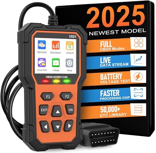 Outil de Diagnostic OBD2, Scanner Professionnel OBD2 Lecteur de Code de Voiture Voyant de contrôle du Moteur avec réinitialisation OBDII/EOBD Outil de Diagnostic pour Toutes Les Voitures après 1996