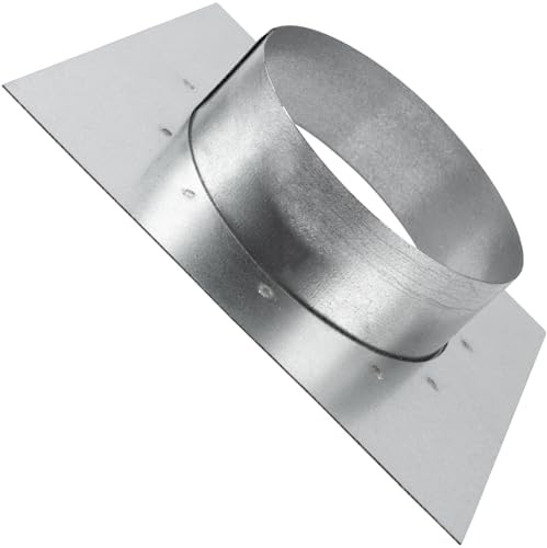 Vent Systems 100 mm / 4 Inch Duct Connector Flange - Galvanized Steel Ducting Pipe Adapter with Square Spigot Wall Plate - Dryer Vent, PVC Pipe, HVAC - Pipe Flange for Heating, Cooling, Air Vent