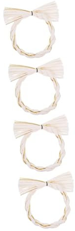 Cabilock Deko Kranz Bast 4 Stück Japanische Shimenawa Krippendekoration Kranzmaterial Selber Machen Kranzrahmen Selber Machen Natürliche Wohndekoration Handgewebter Kranz Selber Machen Weiß Papierseil