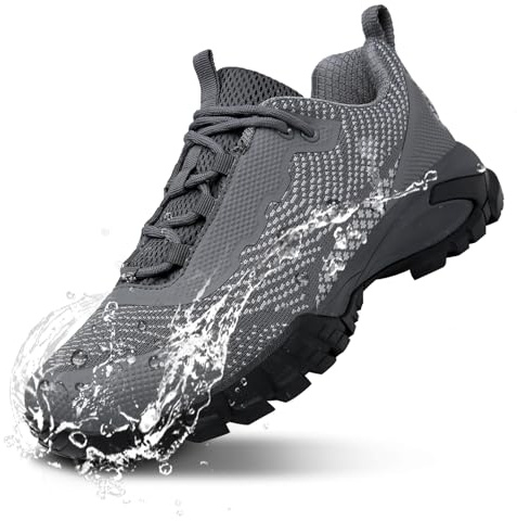 Hiking Shoes Men Waterproof Lightweight Black Trekking Breathable Comfortable Outdoor Work Trails All-Terrain Shoes Men Zapatos de Senderismo para Hombre