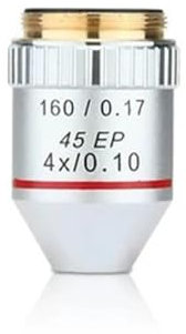 Mikroskop 4X/10X/20X/40X/60X/100X Semi Plan Achromatische Objektive Biologisches Mikroskop EP Objektiv RMS Gewinde 160/0,17 195mm(4X)