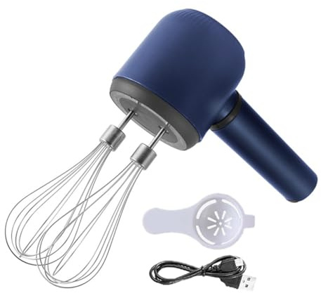 Losueeun Cordless Hand Mixer Twin Stick Electric Whisk USB Rechargeable Handheld Electric Mixing 3 Speed Egg Beater for Baking