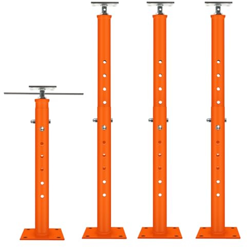 4 Pcs House Floor Jacks Post for Leveling,Adjustable Support Jack 19-36 Height Range,Floor Jack Stand 2 ton - 4400 lbs Height Capacity (Each),Screw Jack,Lift Supports,Level Supports Orange Orange