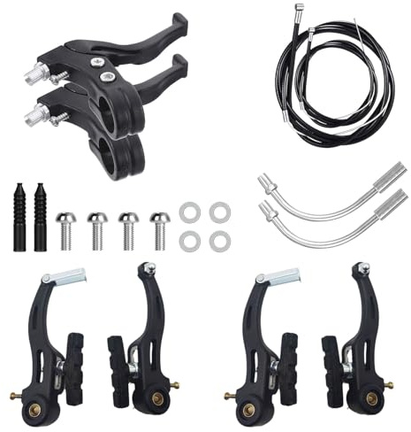 Helweet Set Freni Bici, V Brake Set Anteriore E Posteriore, Set Completo di Freni, Freni V-Brake per Bici, Freni per Mountain Bike per La Maggior Parte delle Biciclette, Bici da Strada, MTB, BMX