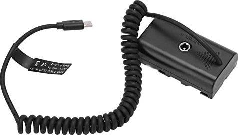 HEEPDD Adaptador de Alimentación de Batería Ficticia Tipo C para la Luz de Llenado del Monitor, Fuente de Alimentación Externa Estable para Cámaras de Batería F550, Plástico de, 1 Pieza