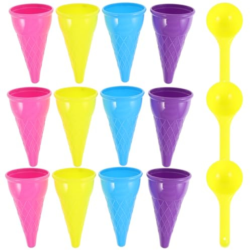 FRCOLOR 1 Set Beach Ice Cream Cones Scoops Cup Scoops Fun Sand Molds for at Beach Park Backyard for Birthdays Holidays