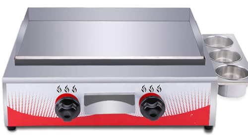 Plancha de gas comercial, superficie antiadherente grande de acero inoxidable, control de temperatura independiente para barbacoa, tocino, huevos, perfecta para cocina y cocina al aire libre