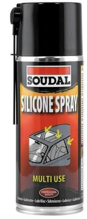 Soudal Silicone Spray Lubricant 400ml Cans Multi-Use Professional Grade Lubricant for Rubber, Plastic & Metal, Water Repellent & Non-Staining
