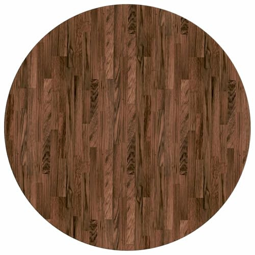 vidaXL Tischplatte Ø 50 x 2,5 cm Rund Massivholz Eiche Dunkelbraun