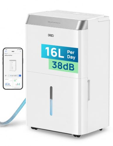 DREO Luftentfeuchter elektrisch, App & WLAN, 16L/24h, Raumentfeuchter leise 38dB, 30m², Entfeuchter energiesparend, 3 Modi, 3,4L Tank, Wäschetrockner & 24h Timer, für Schlafzimmer & Bad & Keller