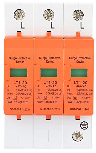 Dispositivo di protezione contro le sovratensioni 3P 10kA 20kA 420V AC Scaricatore di bassa tensione Guscio ritardante di fiamma Protezione contro i fulmini a risposta rapida per