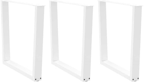 Frdhee Lot de 3 pieds de table basse en forme de V - En acier - Blanc - 80 x (72-73,3) cm - Pour armoires, lit, armoire de salle de bain et commodes