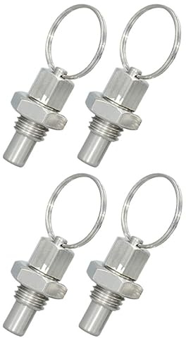 Uonlytech 4 Pezzi Perno Molla con Anello di Trazione in Acciaio Inossidabile, Alta Prestazione e Flessibile, per Industria Meccanica