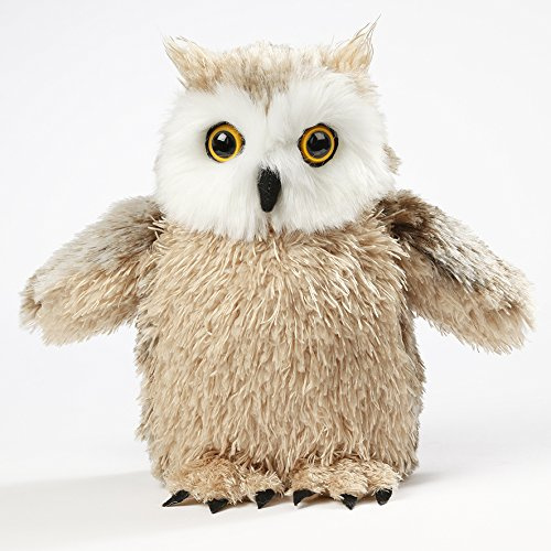 EBO 69931-69921 Eule, 18 cm hoch, braun melierter und Beiger Flauschplüsch