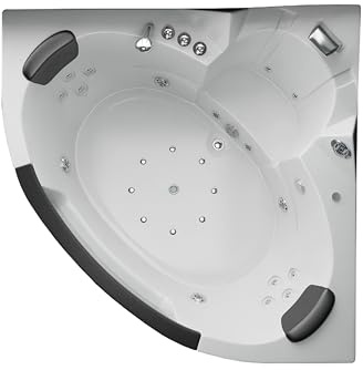 Whirlpool Villa Carlotta 140 cm badkar inkl. uppvärmning, ozon, led bad badrumsutrustning spa