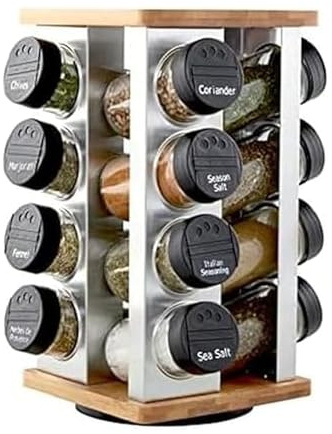 Kamenstein Warner 16-Jar Revolving Spice Rack with Free Spice Refills for 5 Years