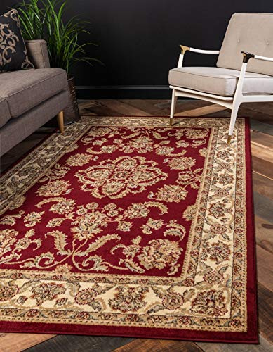 Unique Loom Voyage Collection Traditional Oriental Classic Intricate Design Area Rug (9' 0 x 12' 0 Rectangular, Red/Tan)