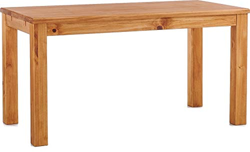 Esstisch Rio Classico 160x80 cm Honig Holz Pinie Massivholz Esszimmertisch Echtholz ausziehbar vorgerichtet für Ansteckplatten Brasilmöbel