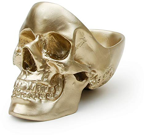 SUCK UK SK TIDYSKULL3 Skull Tidy, boîte Or-Parfait pour Ranger clés, Bijoux, Articles de Papeterie, pièces de Rechange, cosmétiques ou Accessoires, Polyrésine Plastique, Doré, Taile unique