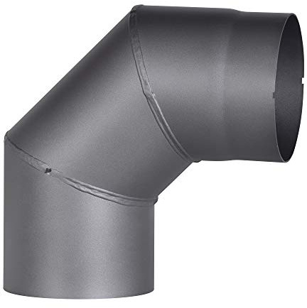 FIREFIX RD150/BO Ofenrohrbogen aus 2 mm starken Stahl (Rauchrohr) in 150 mm Durchmesser, für Kaminöfen und Feuerstellen, Senotherm, dunkelgrau, 90 Grad, ohne Reinigungstür